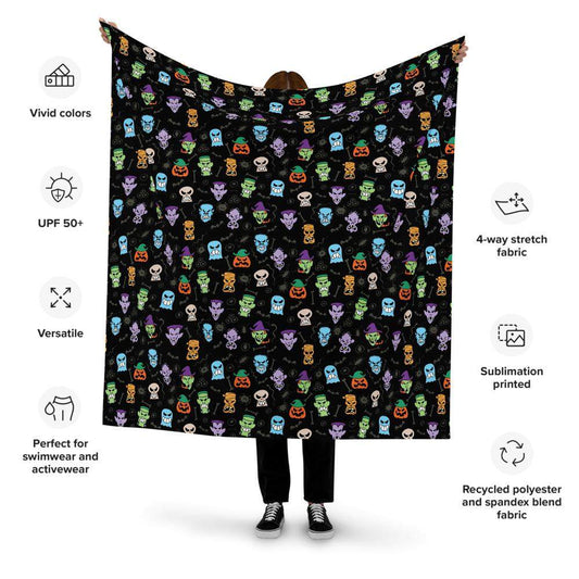 Scary Halloween faces Recycled polyester fabric-Recycled polyester fabric