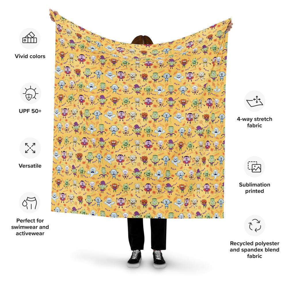 Halloween characters making funny faces Recycled polyester fabric-Recycled polyester fabric