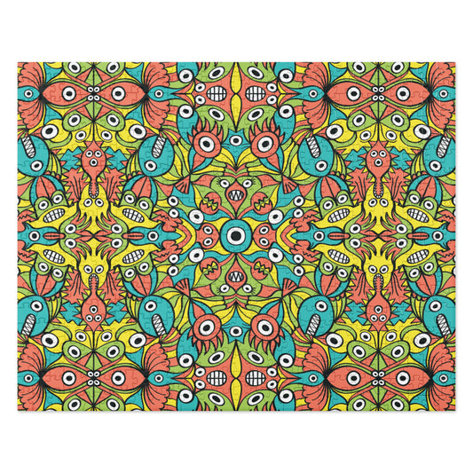 Alien monsters pattern design Jigsaw puzzle. 520 pieces