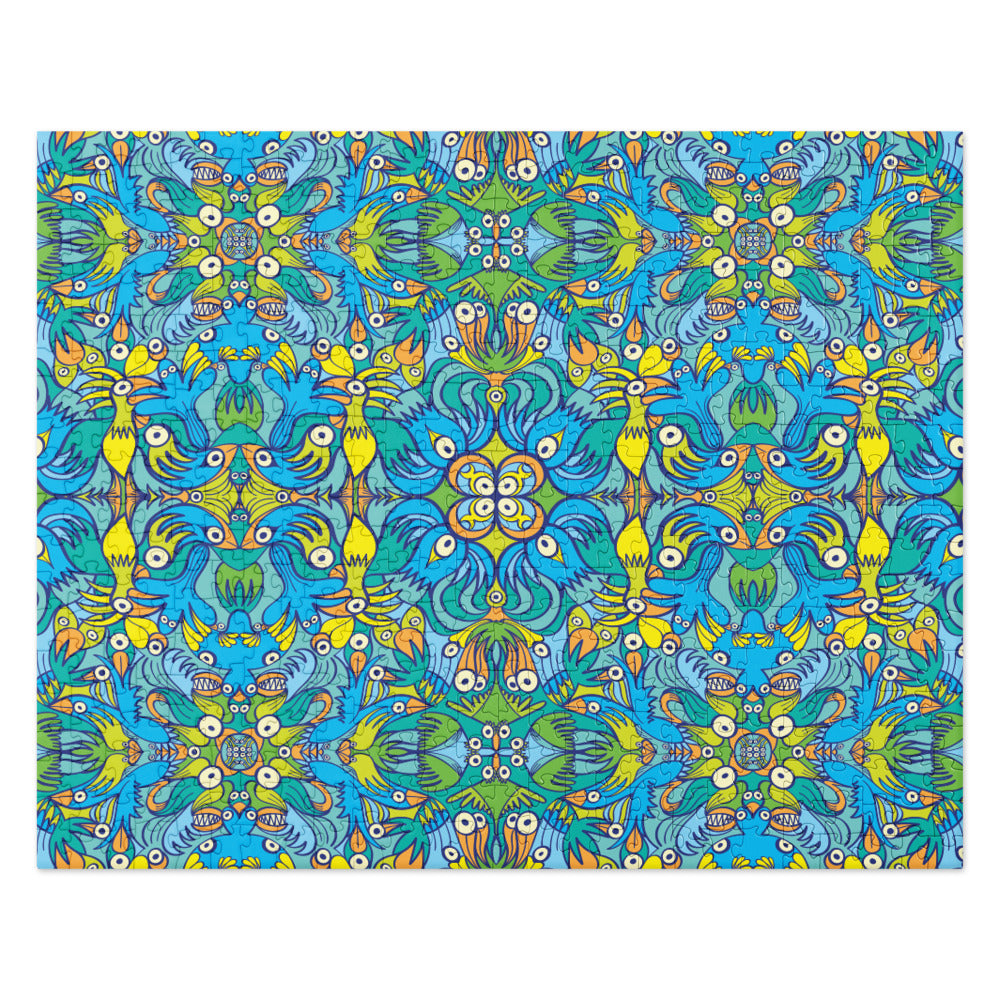 Exotic birds tropical pattern Jigsaw puzzle. 520 pieces