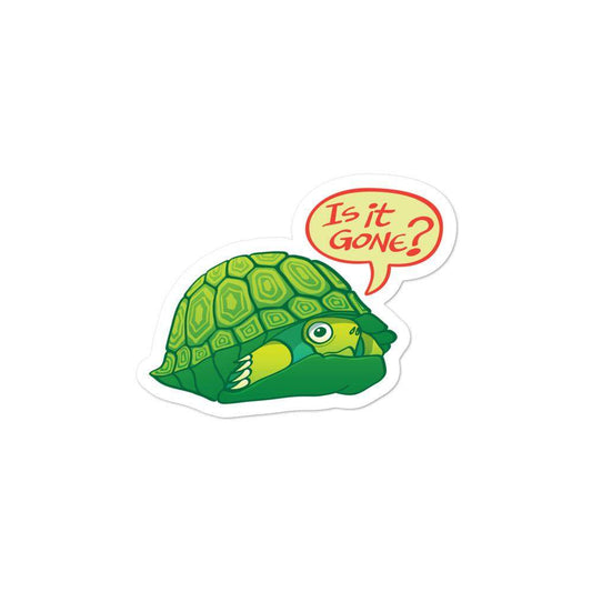 Turtle asking if it's OK to go out of its shell Bubble-free stickers-Bubble-free stickers