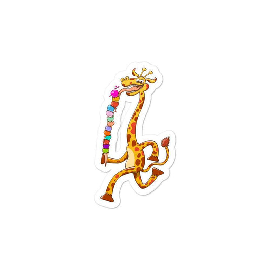 Cool giraffe eating ice cream Bubble-free stickers-Bubble-free stickers
