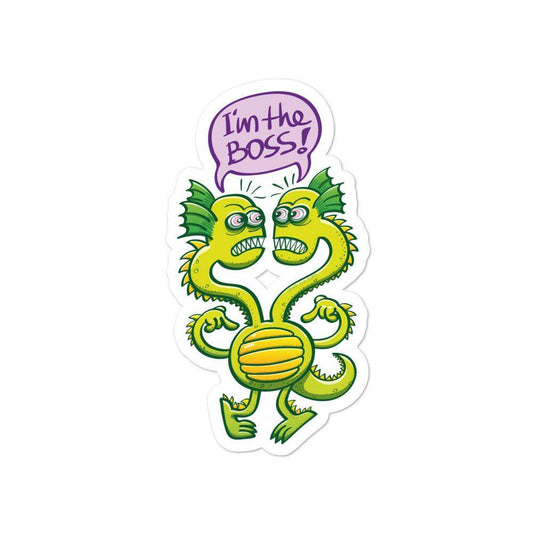 Two-headed bossy monster Bubble-free stickers-Bubble-free stickers