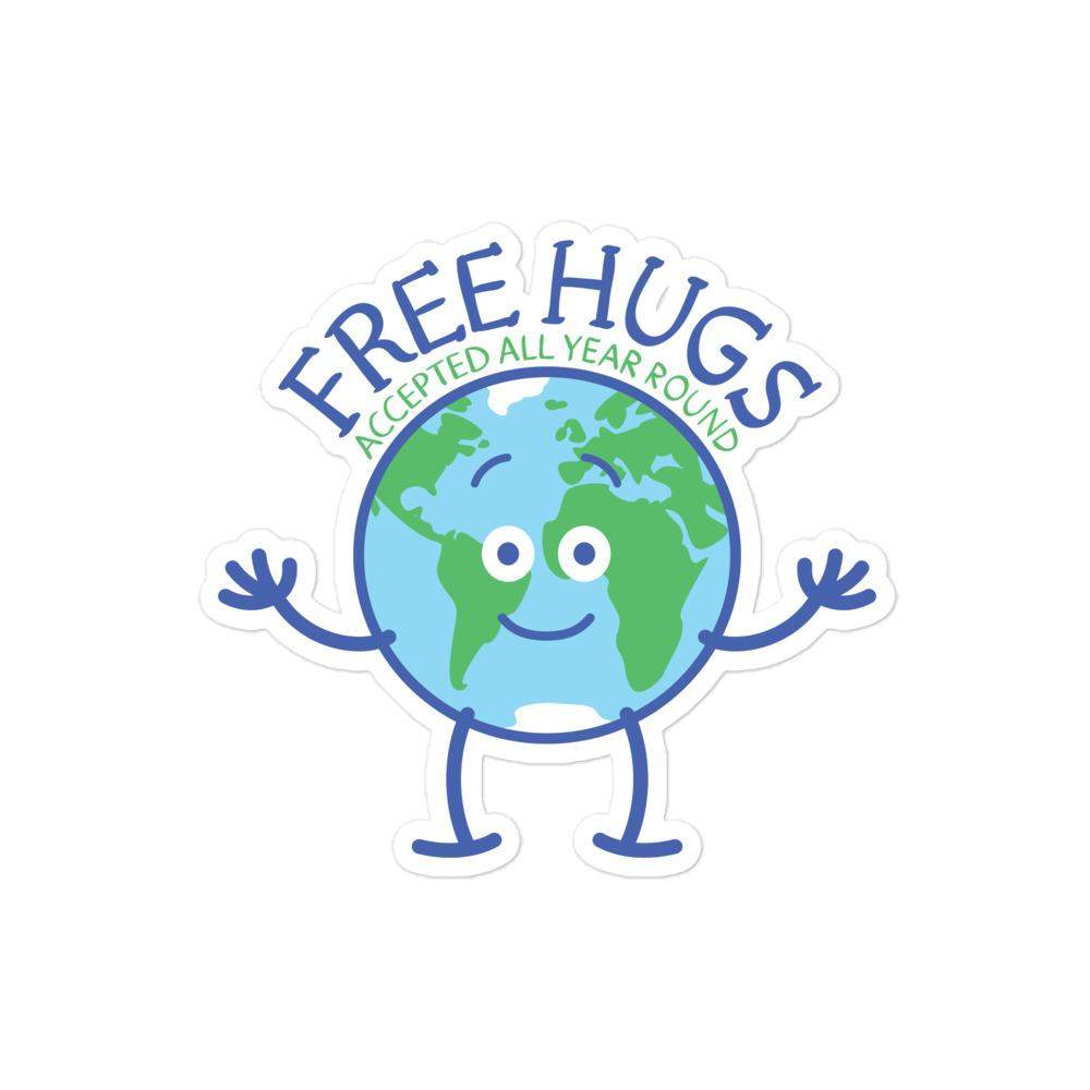 Planet Earth accepts free hugs all year round Bubble-free stickers-Bubble-free stickers