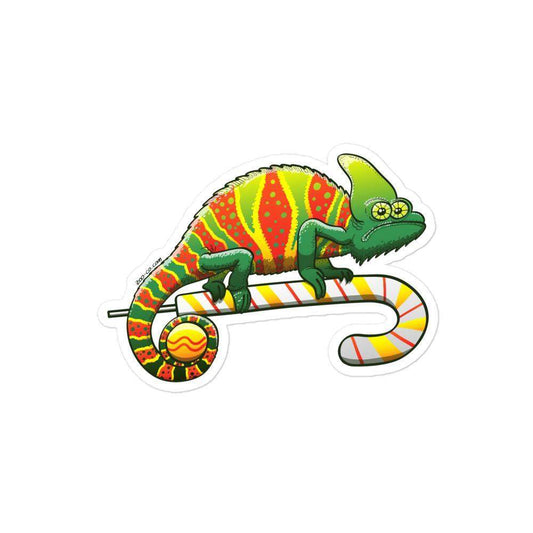 Christmas chameleon ready for the big season Bubble-free stickers-Bubble-free stickers