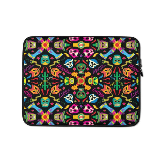 Mexican wrestling colorful party Laptop Sleeve-Laptop sleeves