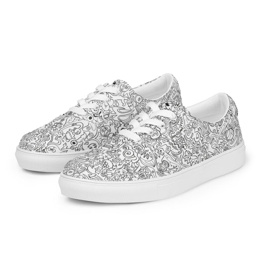 Impossible to stop doodling Men’s lace-up canvas shoes. Overview