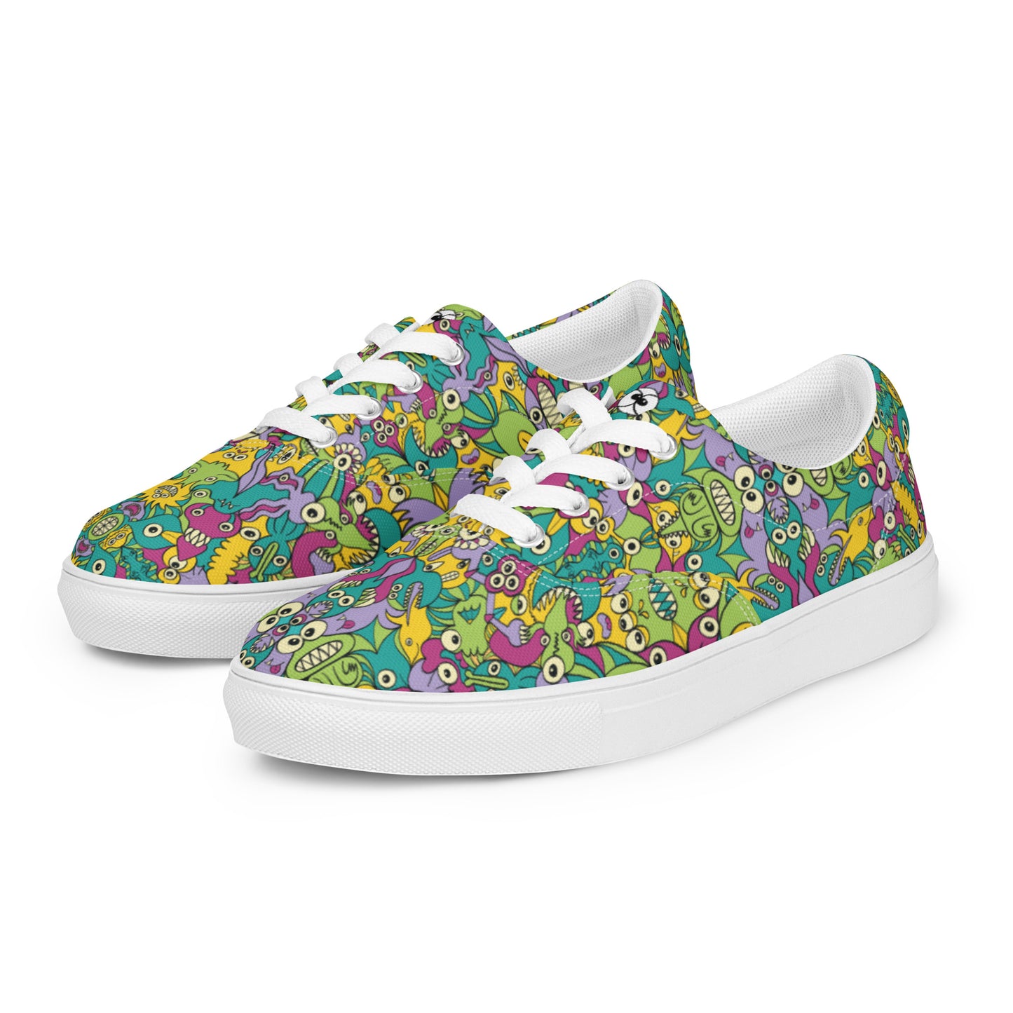 It's life but not as we know it pattern design Men’s lace-up canvas shoes. Overview