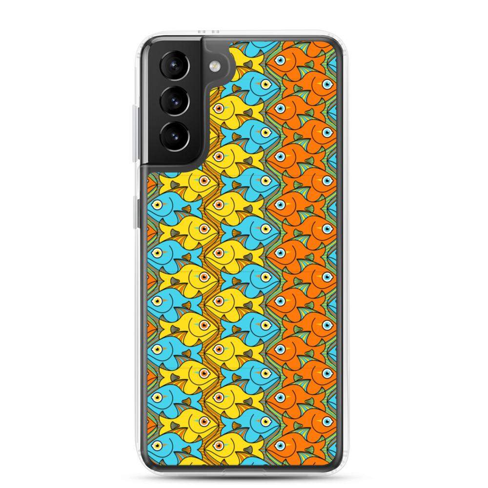Smiling fishes colorful pattern Samsung Case-Samsung cases