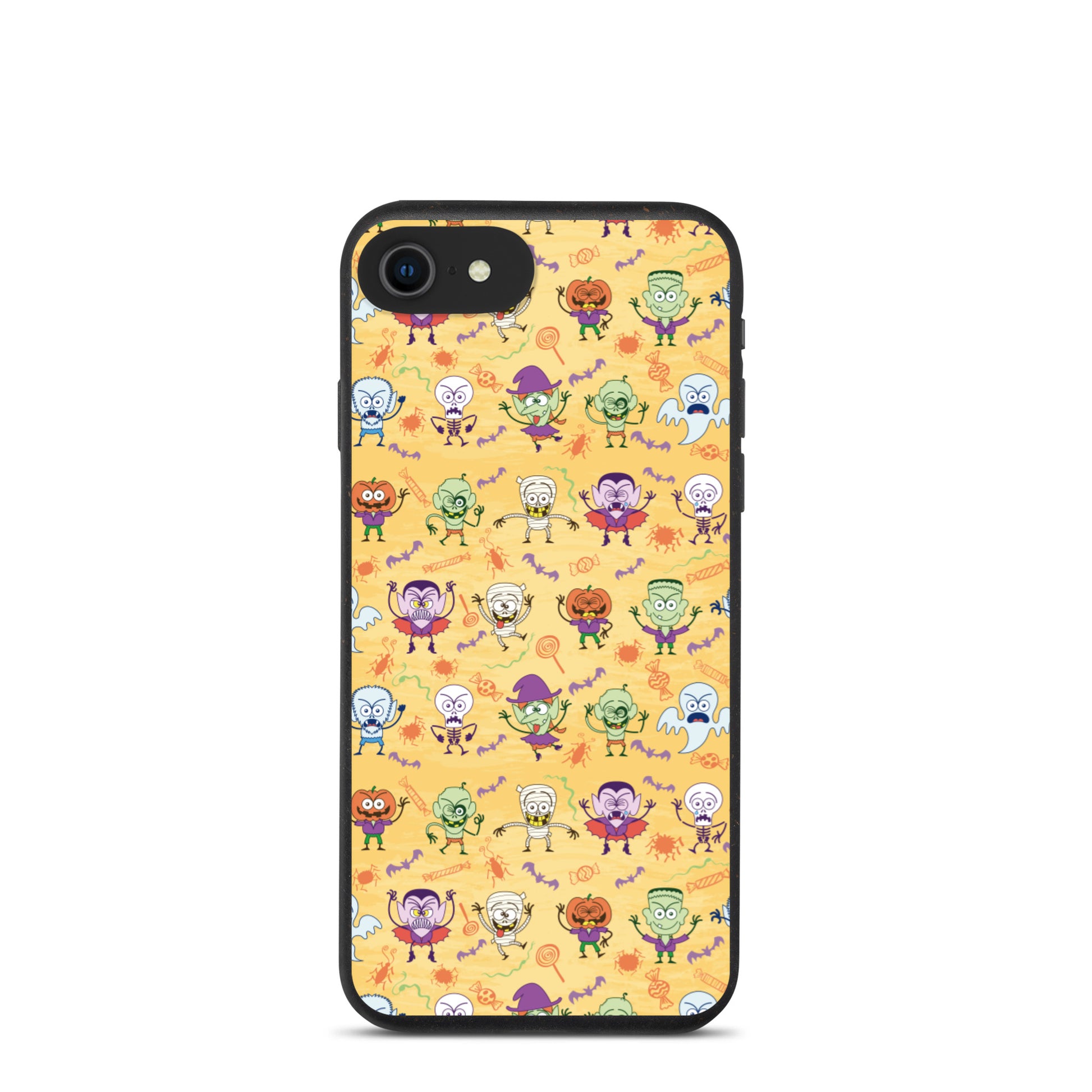 Halloween characters making funny faces Speckled iPhone case. IPhone 7 se, 8 se
