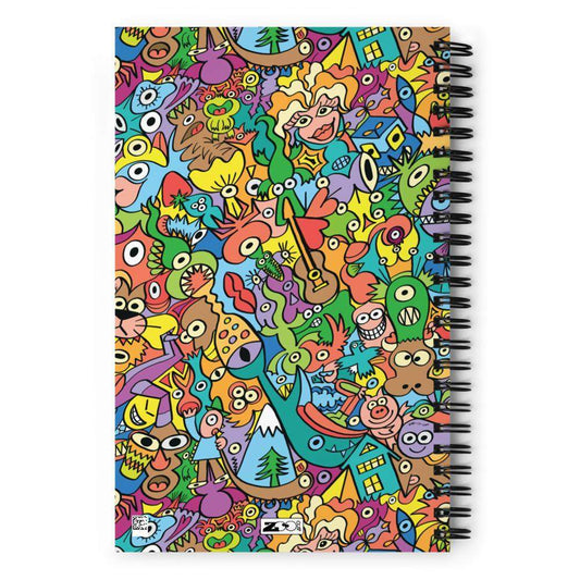 Cheerful crowd enjoying a lively carnival Spiral notebook-Spiral notebooks