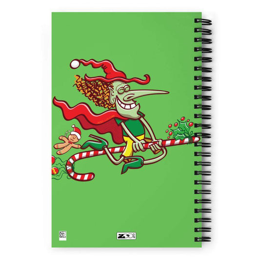 Mischievous witch having fun at Christmas Spiral notebook-Spiral notebooks