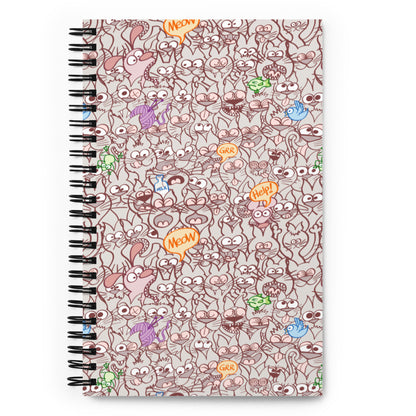 Exclusive design only for real cat lovers Spiral notebook. Front view