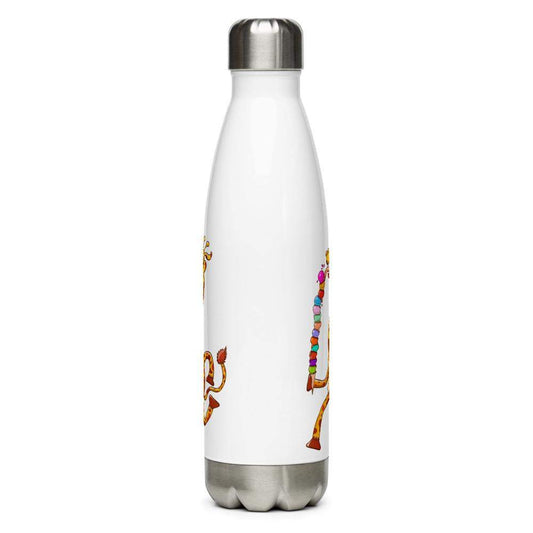 Cool giraffe eating ice cream Stainless Steel Water Bottle-Stainless steel water bottle
