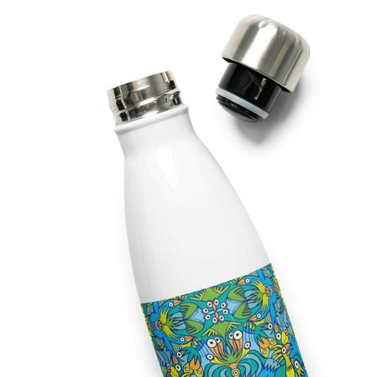 Exotic birds tropical pattern Stainless Steel Water Bottle-Stainless steel water bottle