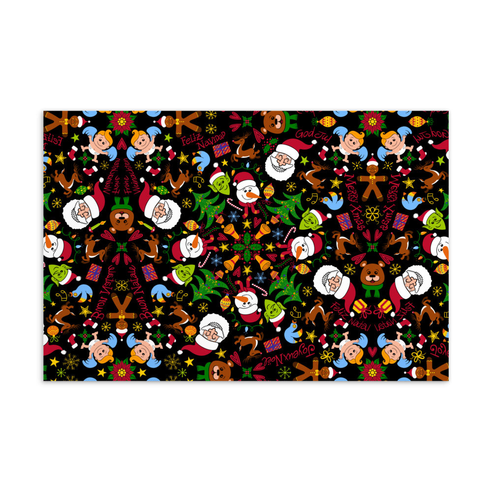 The joy of Christmas pattern design Standard Postcard
