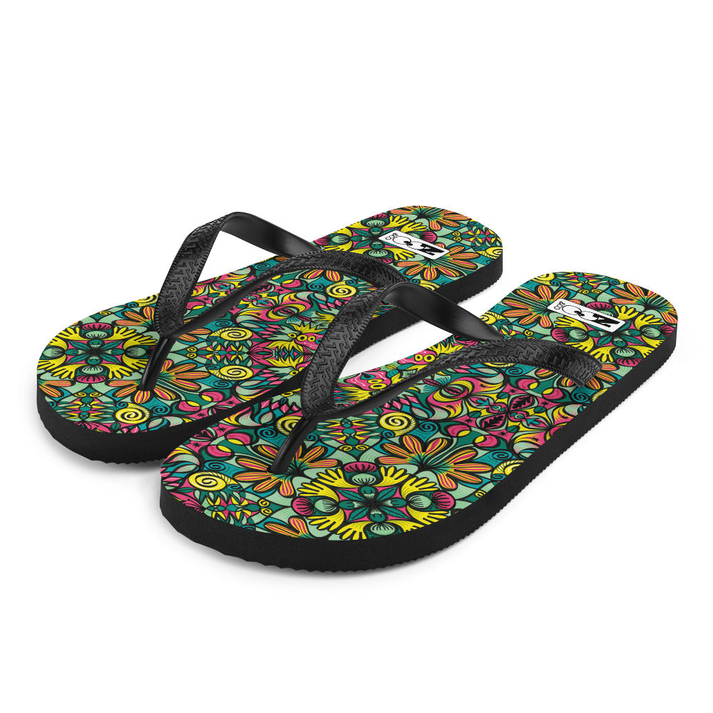 Exploring Jungle Oddities: Inspiration from the Fascinating Wildflowers of the Tropics Flip-Flops. Overview