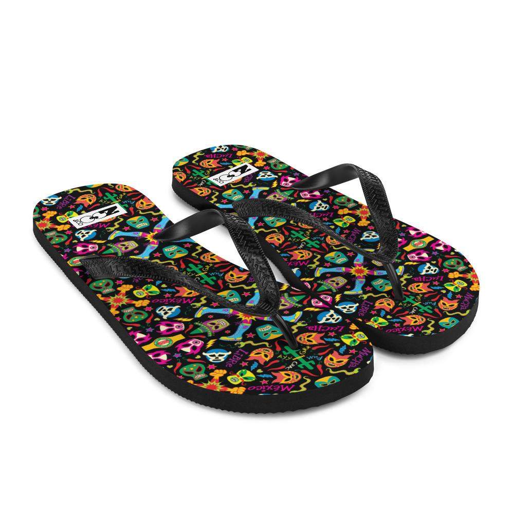 Mexican wrestling colorful party Flip-Flops-Flip-flops