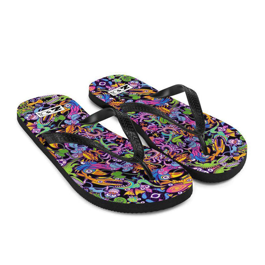 Eccentric critters in a lively crazy festival Flip-Flops-Flip-flops