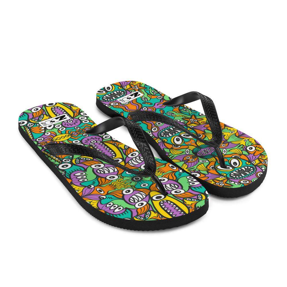 The vast ocean is full of doodle critters Flip-Flops-Flip-flops