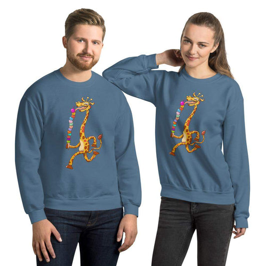 Cool giraffe eating ice cream Unisex Sweatshirt-Unisex sweatshirts
