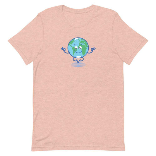Happy Earth in deep meditation Short-Sleeve Unisex T-Shirt-Short-Sleeve Unisex T-Shirts
