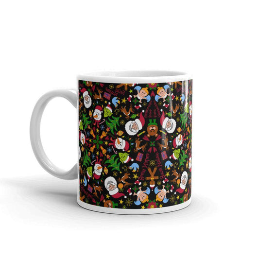 The joy of Christmas pattern design White glossy mug-White glossy mugs