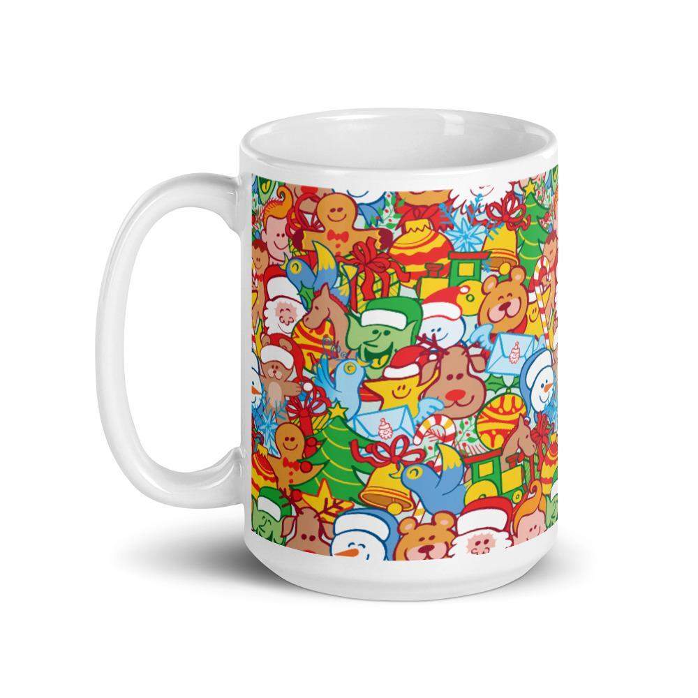 All Christmas stars pattern design White glossy mug-White glossy mugs