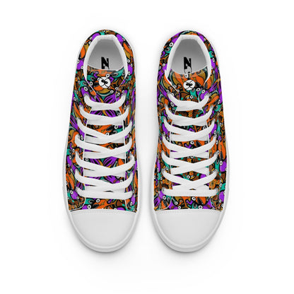 Mesmerizing creatures straight from the deep ocean Women’s high top canvas shoes. Top view