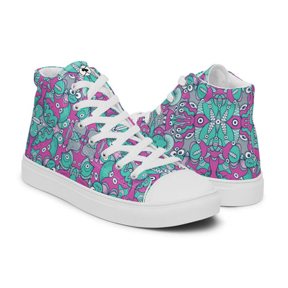Sea creatures from an alien world Women’s high top canvas shoes. Overview