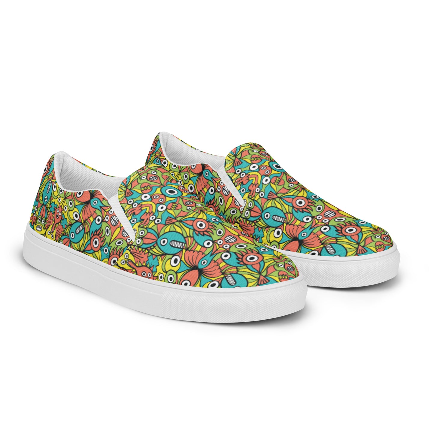 Alien monsters pattern design Women’s slip-on canvas shoes. Overview