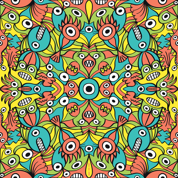 Infinitely Playful: A Burst of Colorful Alien Monsters Pattern – Zoo&co