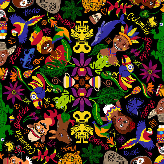 Colombia charming and magical country pattern design