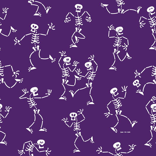 Fantastic skeletons having a great time at Halloween. Pattern design by Zoo&co