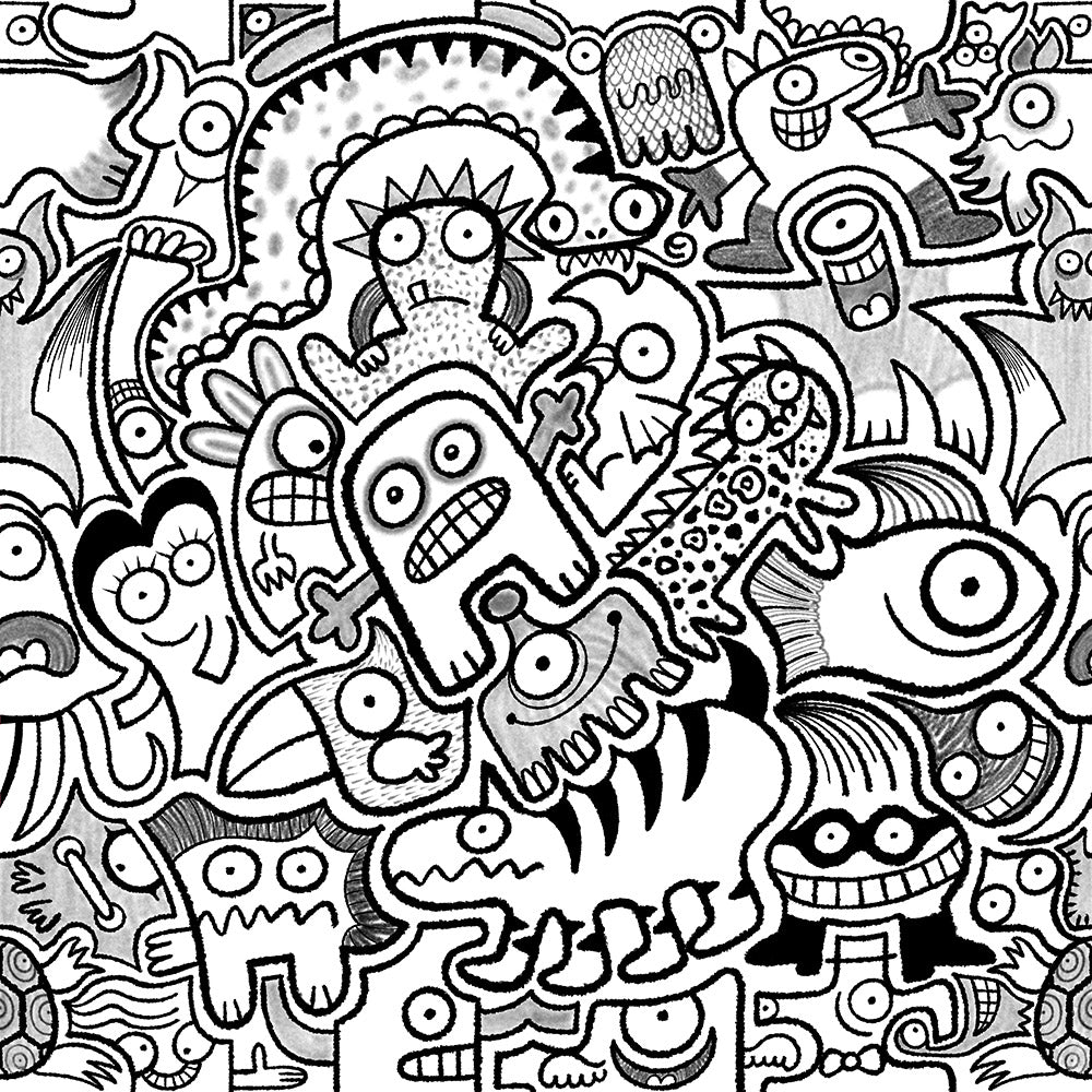 Fill your world with cool doodles pattern design