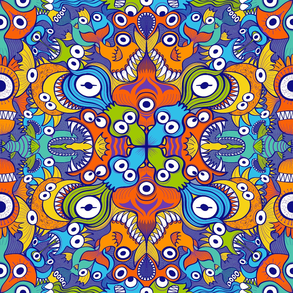 Kaleidoscope of Whimsy - A Vivid Dream in Design