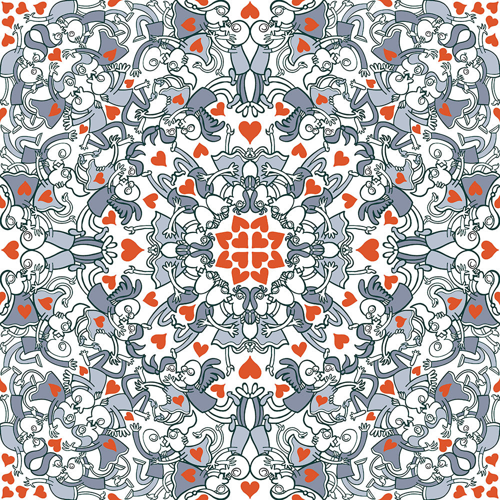 Kissed by Doodles in Valentine's Mandala Melody Pattern Design