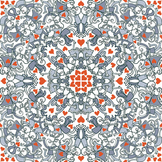 Kissed by Doodles in Valentine's Mandala Melody Pattern Design