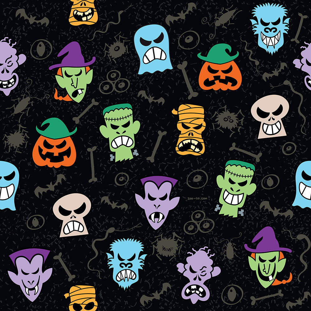 Scary Halloween faces pattern design