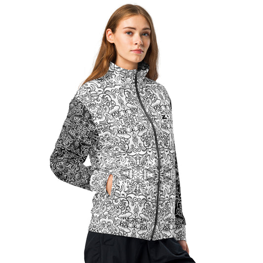 Enchantimals Monochrome Doodle Edition Unisex track jacket. Front view