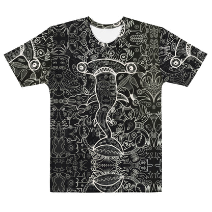 Hammerhead Sharkadelic Men’s Cotton Art T-Shirt. Flat front view