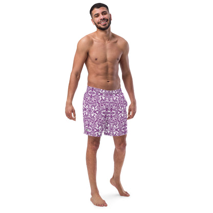 Mesmerizing Purple Doodle Fantasy Swim Trunks - Just for Men. Lifestyle