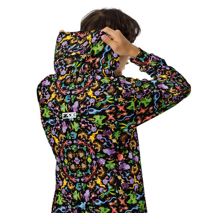 Ocean Critters Mandala Zip Hoodie – Bold & Cozy. Back view