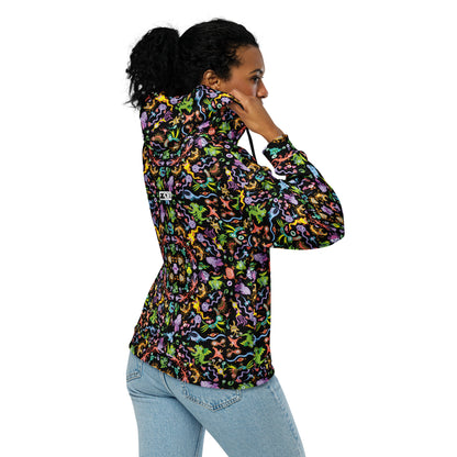 Ocean Critters Mandala Zip Hoodie – Bold & Cozy. Side view