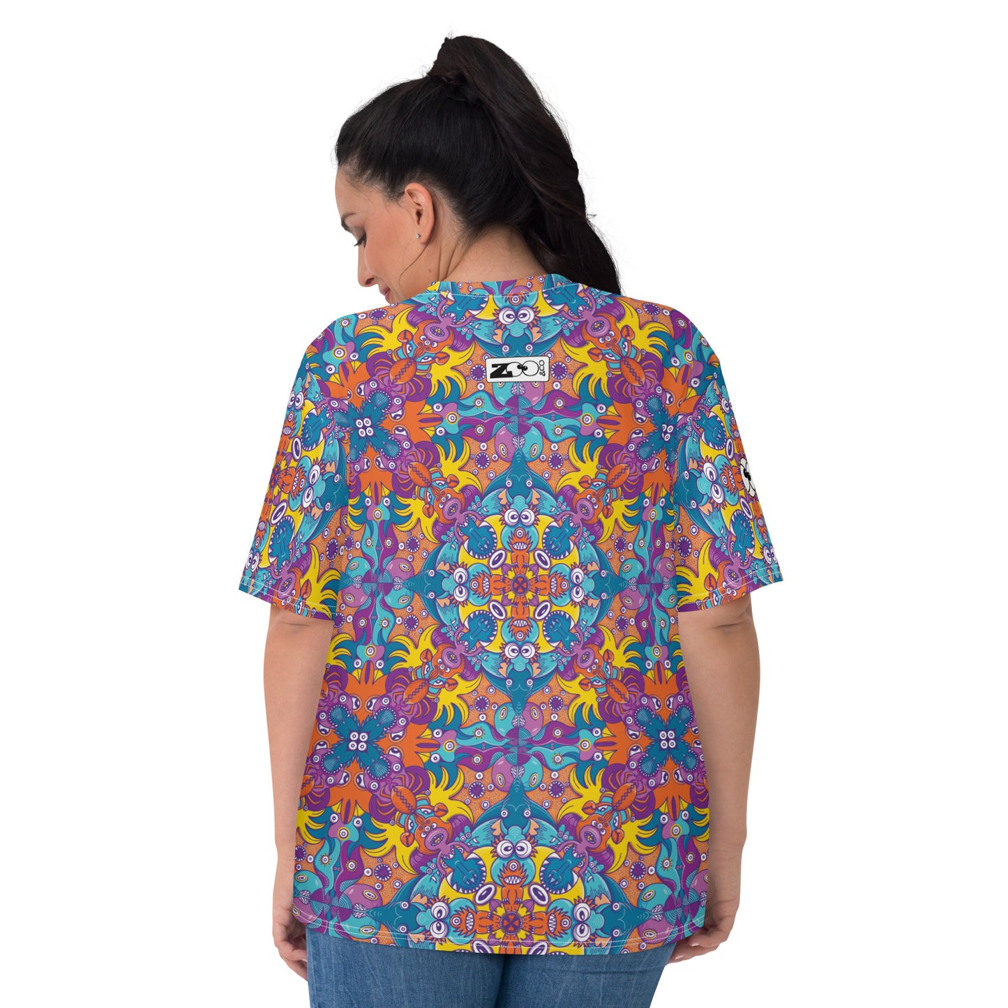 Ocean Doodle Delight All-Over Print Women's T-Shirt. Back view