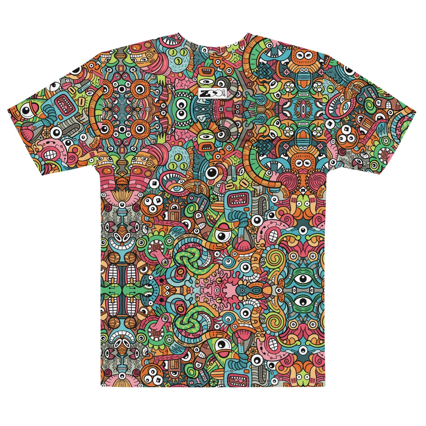 Robot Odyssey: A High-Tech Adventure with Quirky Bots Men's cotton t-shirt — back view
