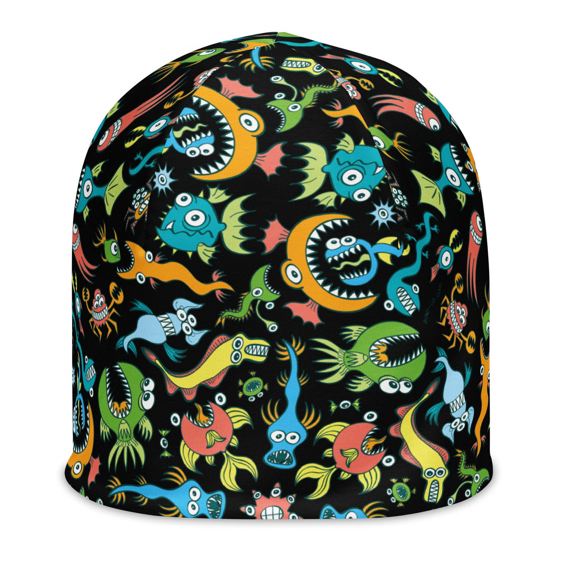 Sea creatures pattern design All-Over Print Beanie. Product details