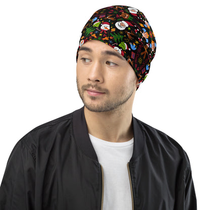 The joy of Christmas pattern design All-Over Print Beanie. Overview