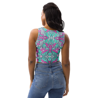Sea creatures from an alien world Crop Top. Back view