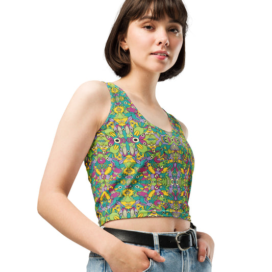 It’s life but not as we know it pattern design Crop Top. Product detail